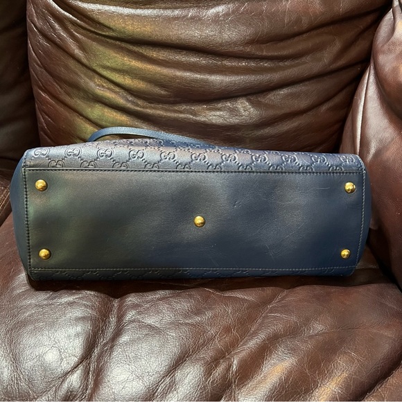 Gucci soft signature tote bag blue pre-owned - Picture 5 of 14